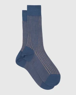 Contrast Ribbed Socks - Cotton Ribbed Short