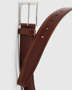 Elongated Buckle Belt - Bleached Calfskin Belt