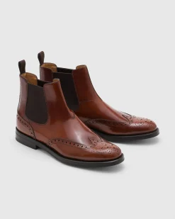 Ketsby Wg - Polished Fumè Brogue Chelsea Boot