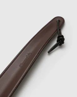 Metal and leather shoe horn - Leather-covered Metal Shoe Horn