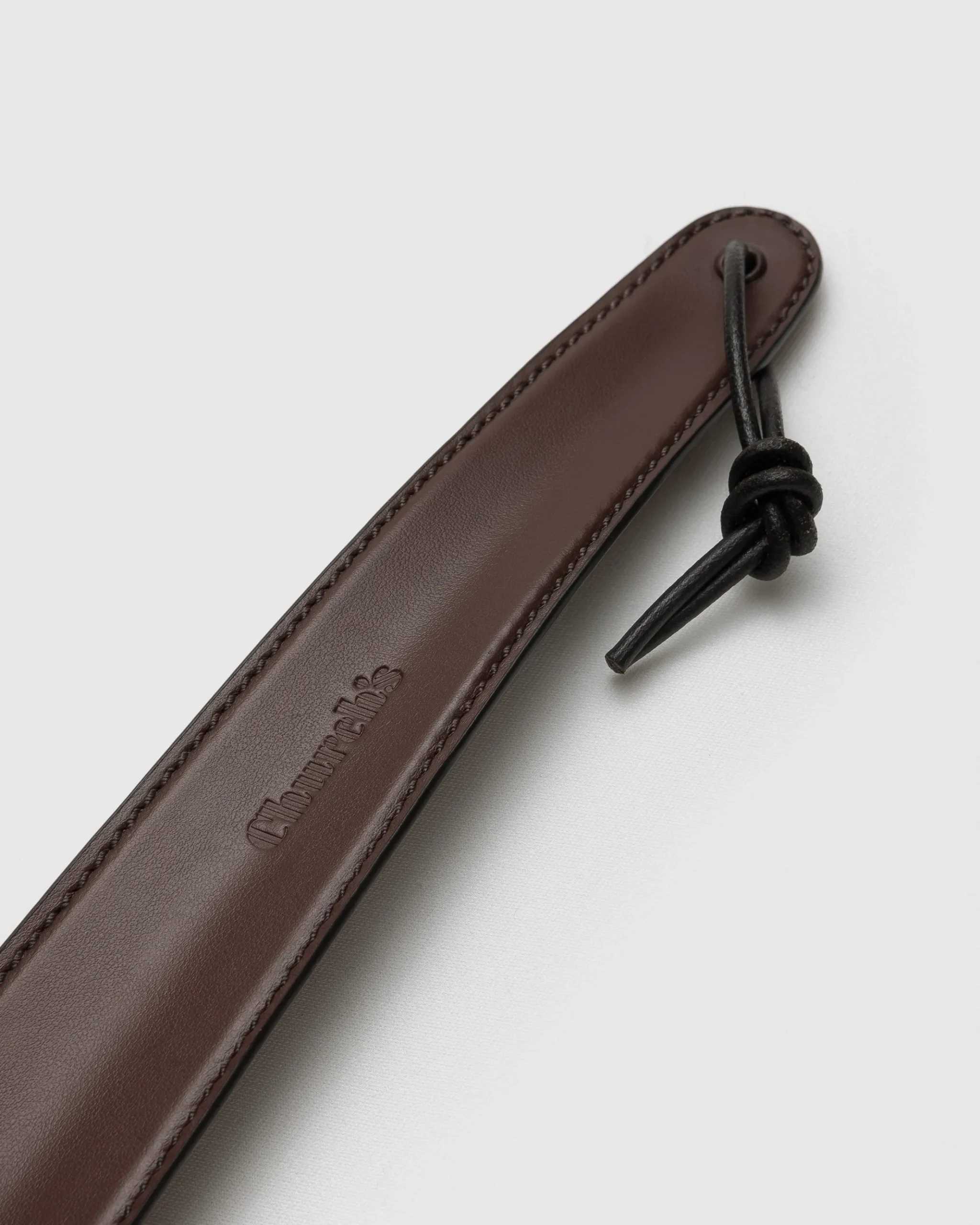 Metal and leather shoe horn - Leather-covered Metal Shoe Horn