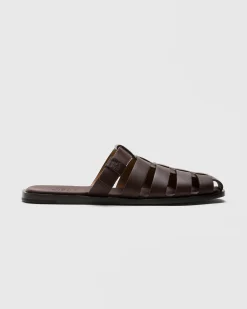 Oban - Calfskin Mule Sandal with Antique Finish