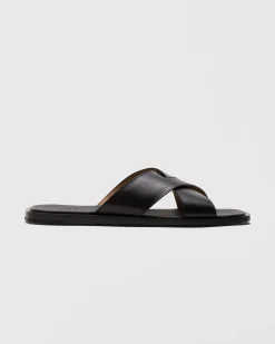 Ockley - Bleached Calfskin Crisscross Sandal