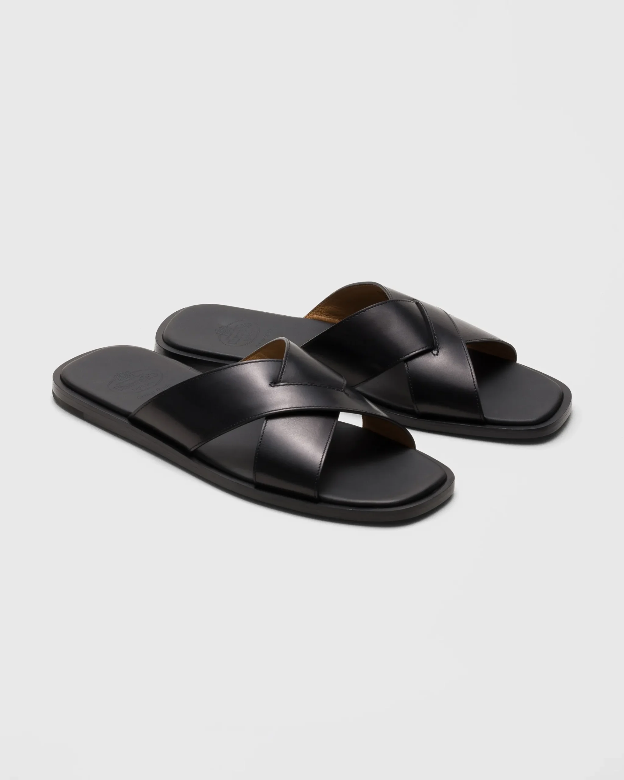 Ockley - Bleached Calfskin Crisscross Sandal
