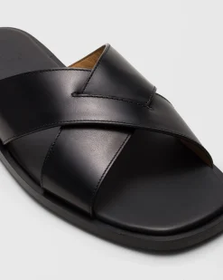 Ockley - Bleached Calfskin Crisscross Sandal