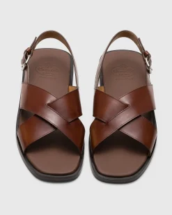 Offley - Bleached Calfskin Crisscross Sandal