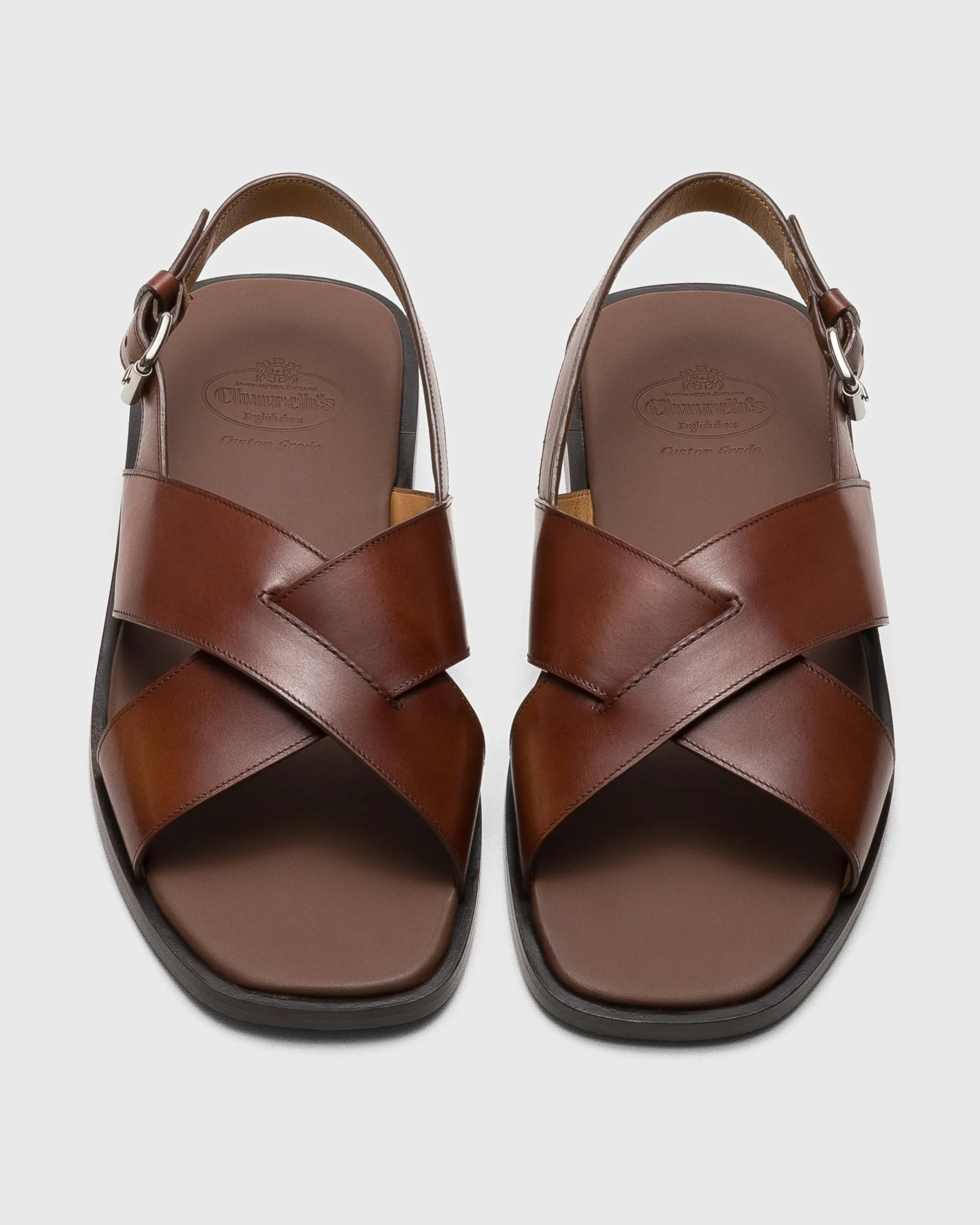 Offley - Bleached Calfskin Crisscross Sandal