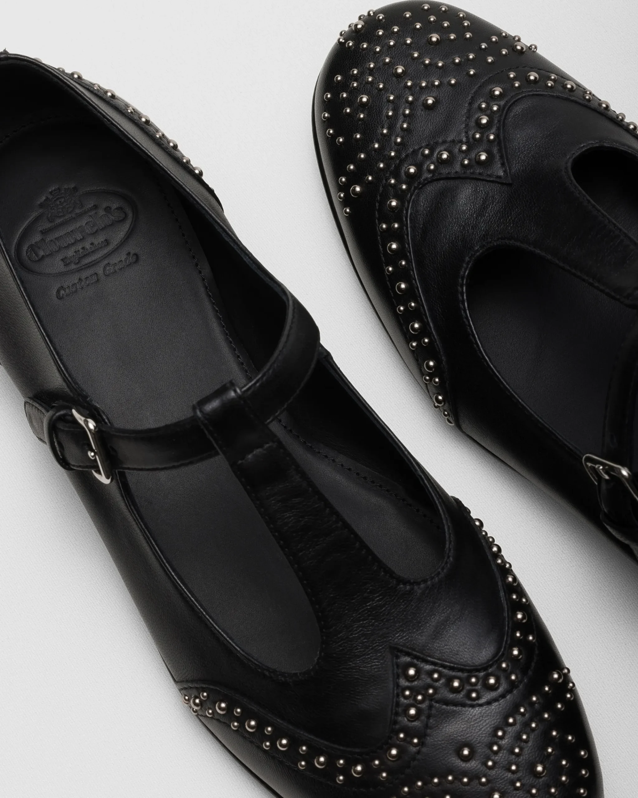 Opal Met - Nappa Mary Jane Ballet Flat with Studs