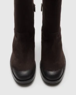 Penny - Suede Boot with Antique Finish