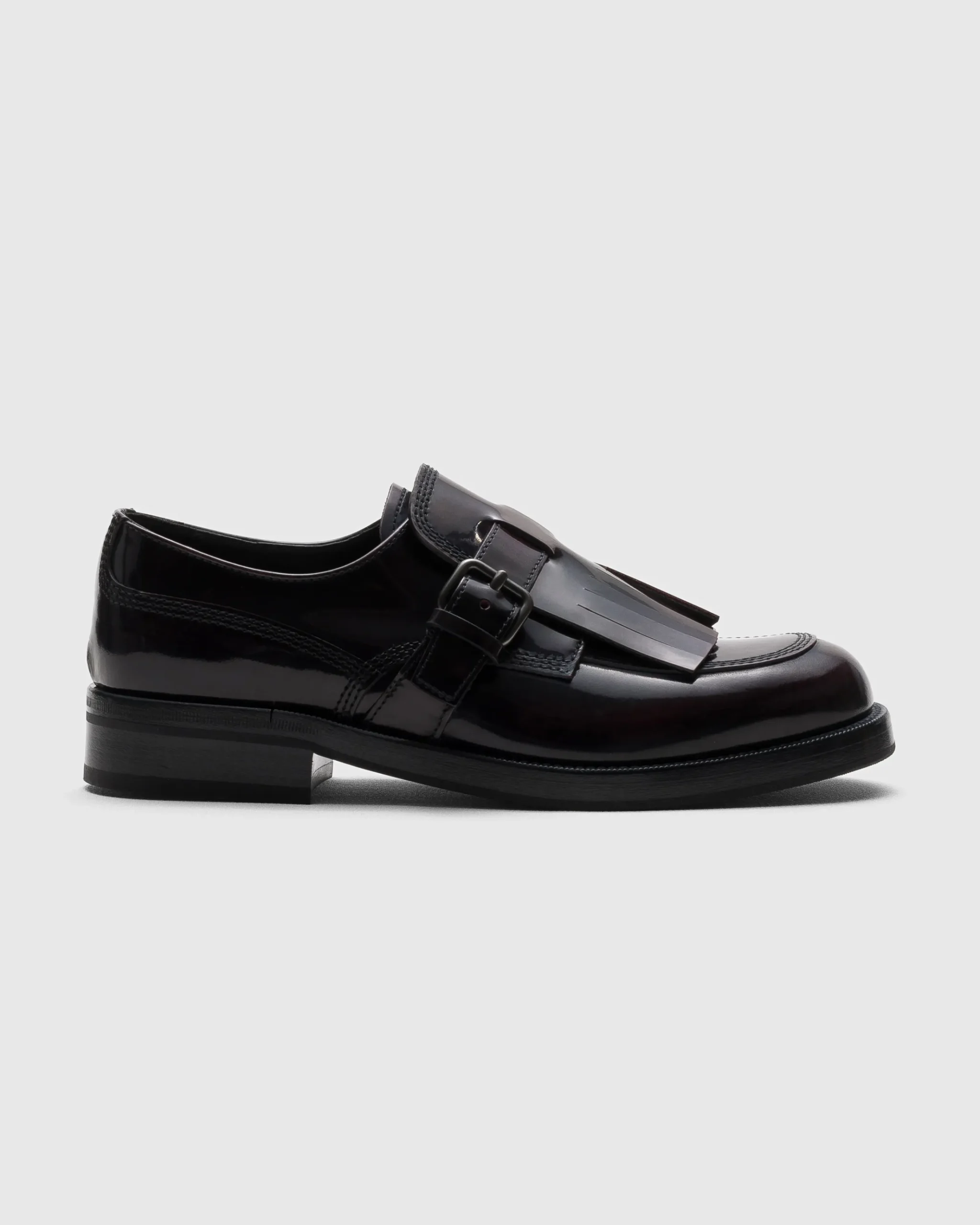 Piper - Polished Fumé Leather Lace-up Monk Strap