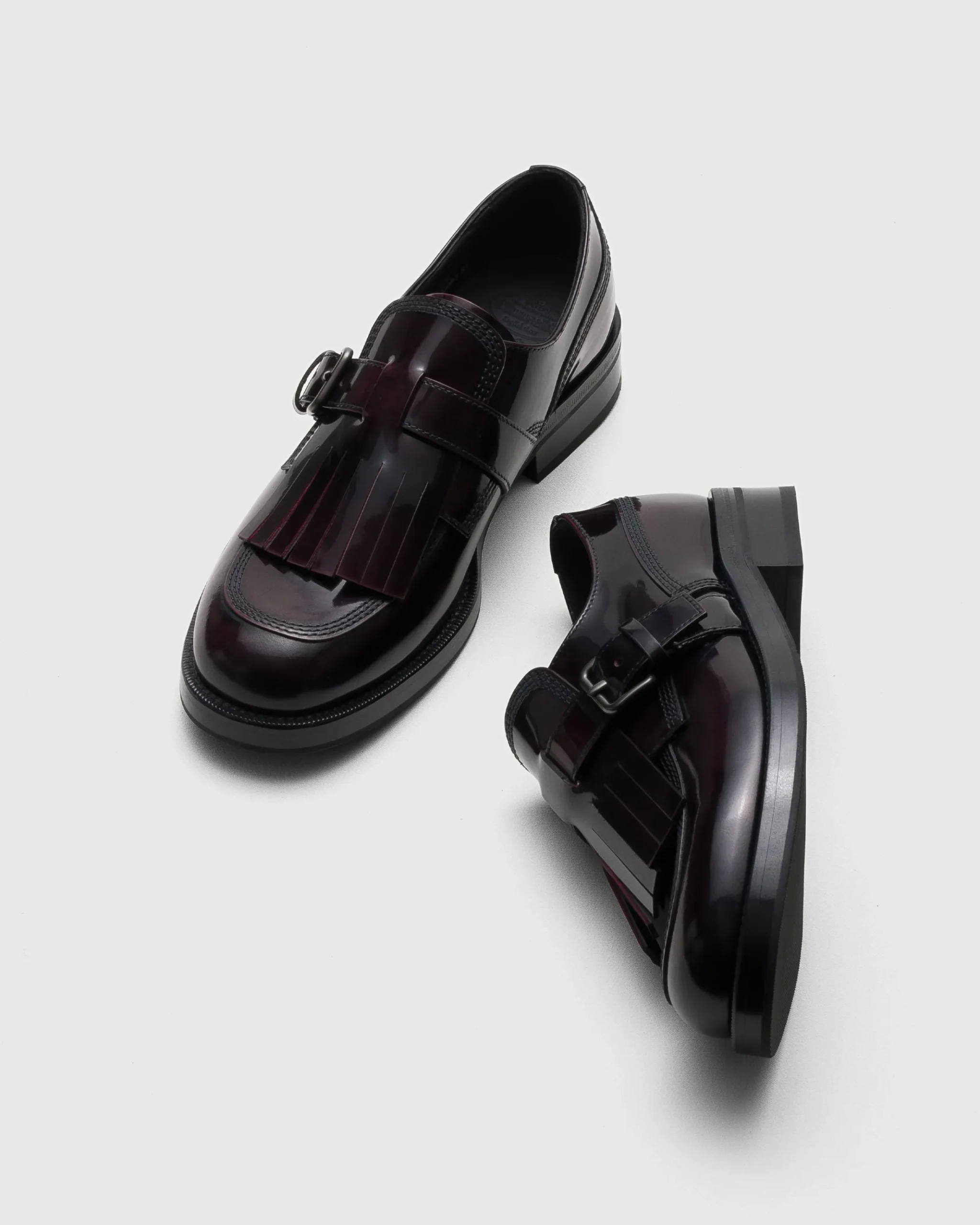 Piper - Polished Fumé Leather Lace-up Monk Strap