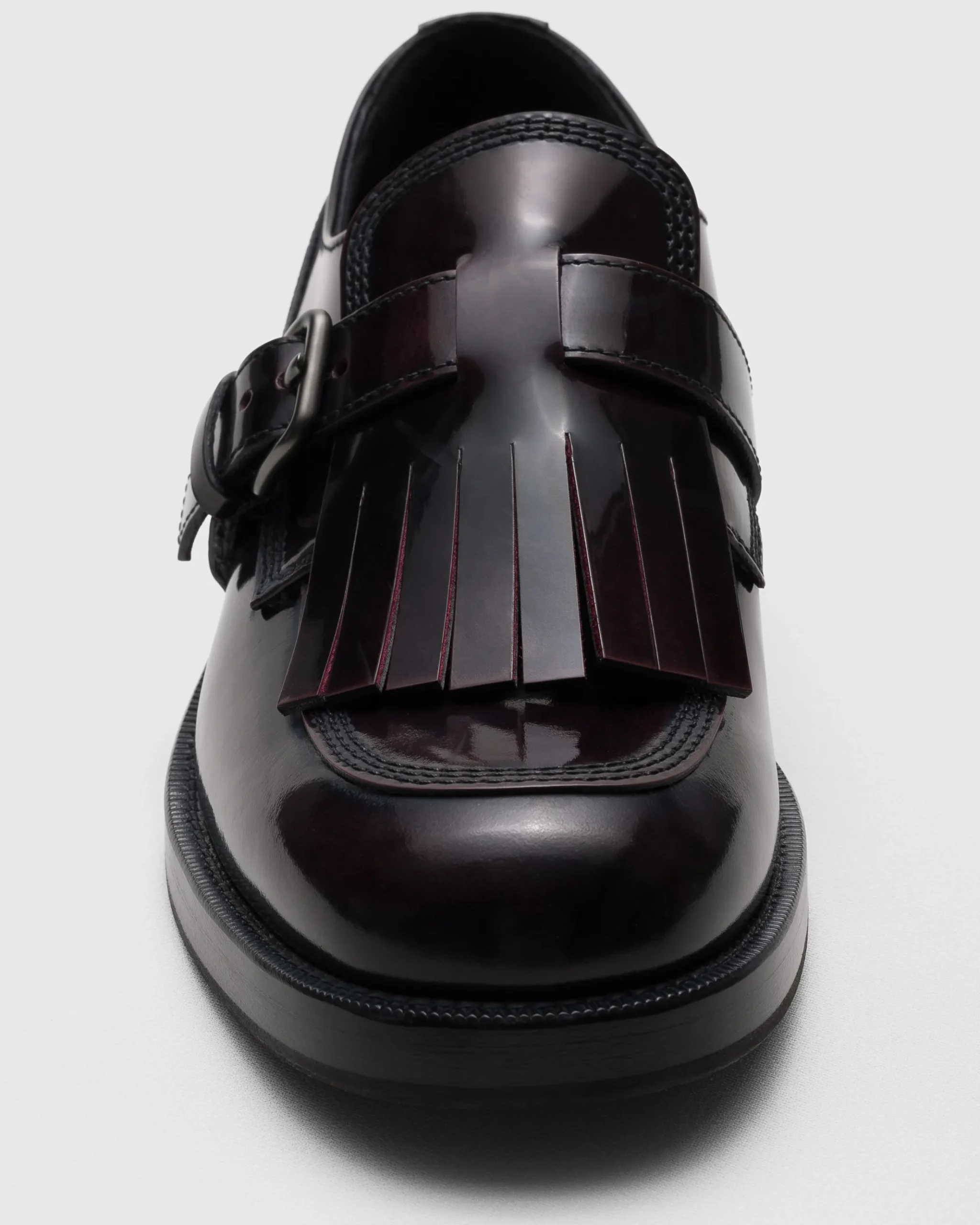 Piper - Polished Fumé Leather Lace-up Monk Strap