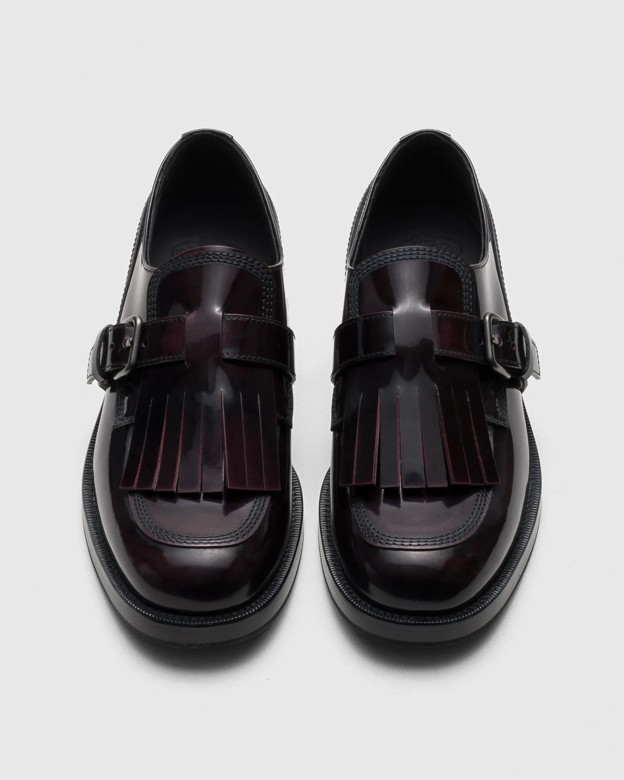 Piper - Polished Fumé Leather Lace-up Monk Strap