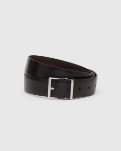 Reversible Facet Buckle Belt - Calf Leather