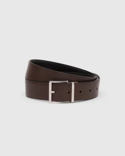 Reversible Facet Buckle Belt - Calf Leather
