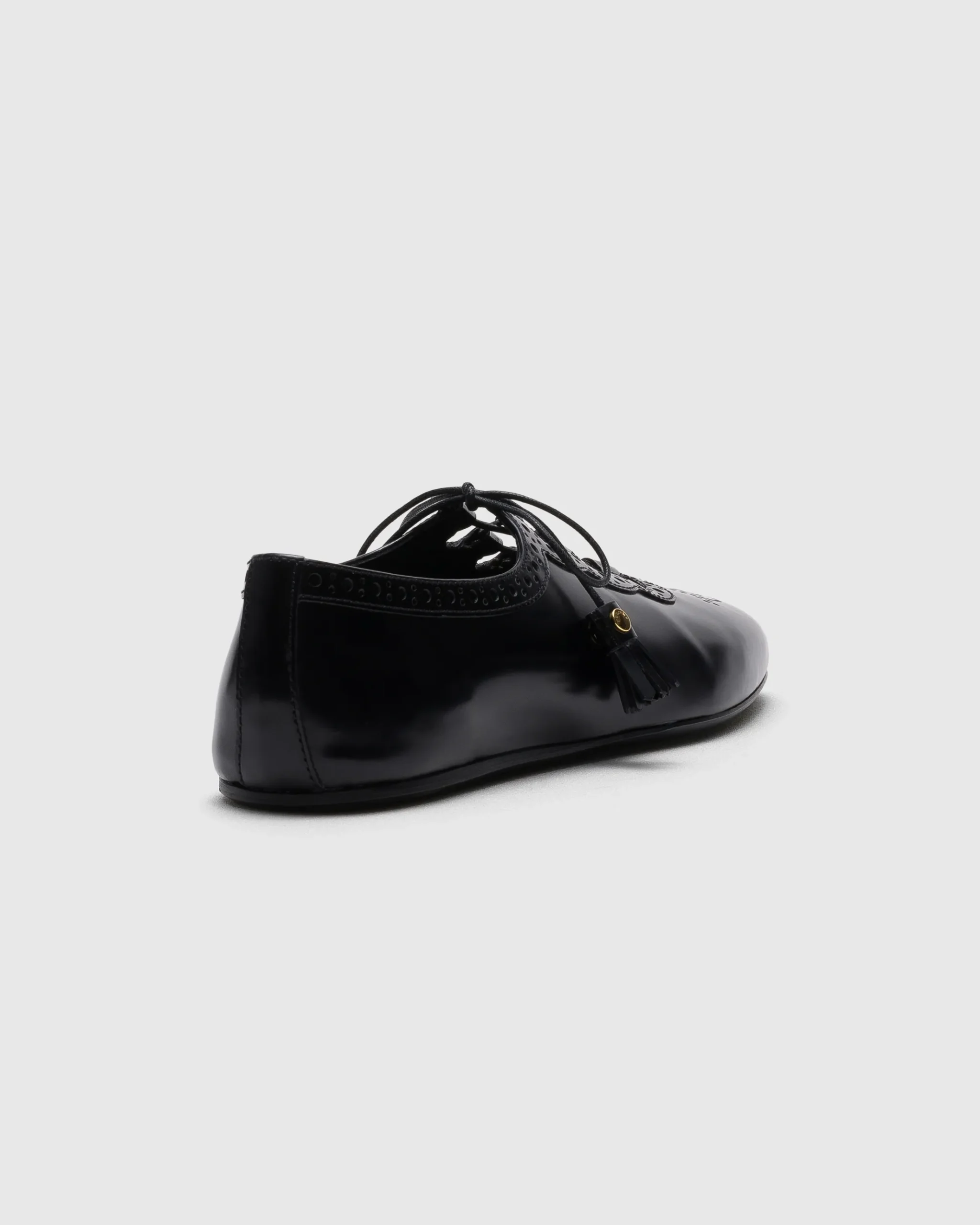 Rhea - Polished Fumé Leather Ghillies Brogue
