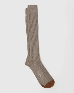 Ribbed Long Socks with Cashmere - Ribbed Long Socks with Cashmere