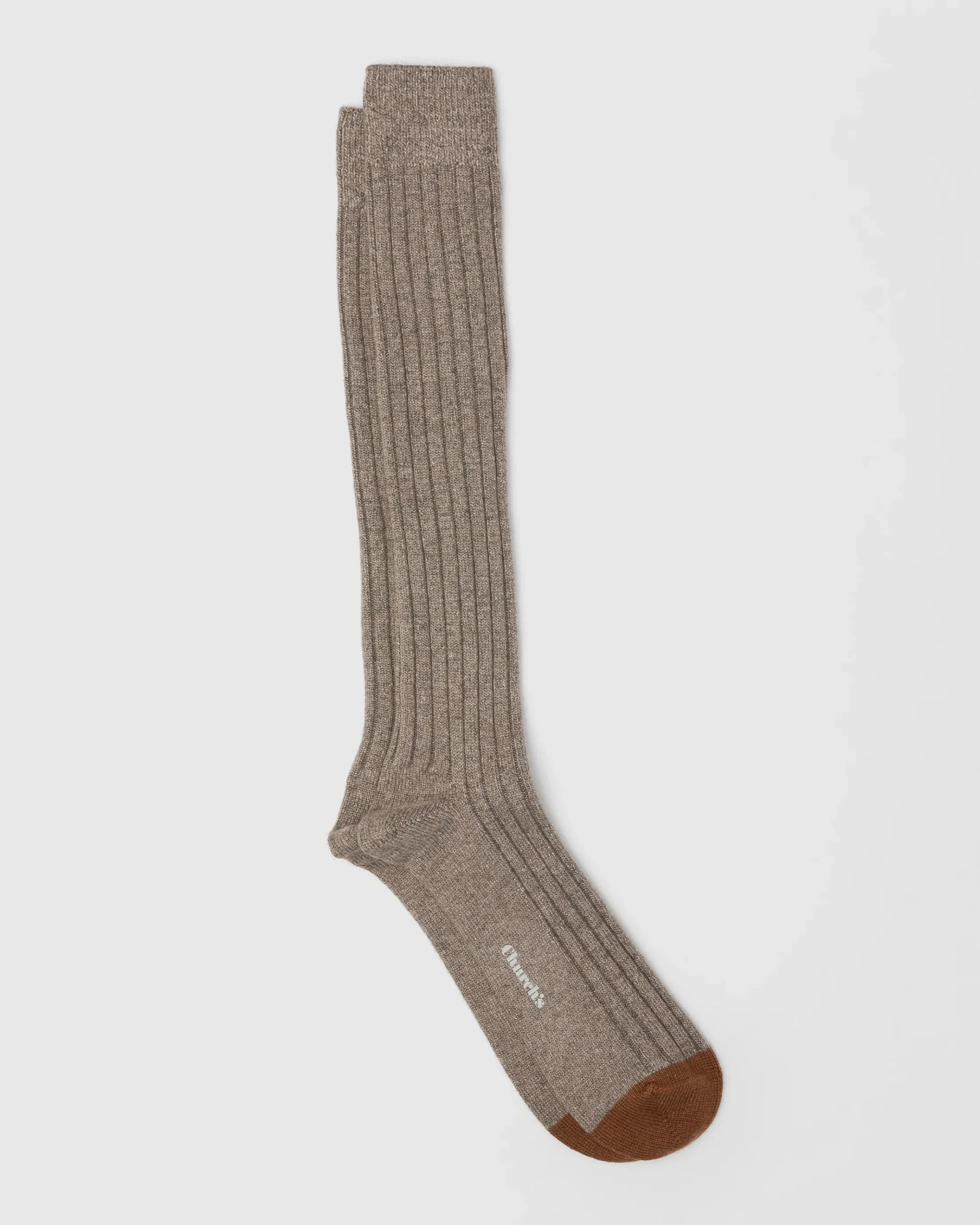Ribbed Long Socks with Cashmere - Ribbed Long Socks with Cashmere