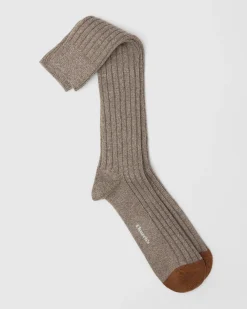Ribbed Long Socks with Cashmere - Ribbed Long Socks with Cashmere