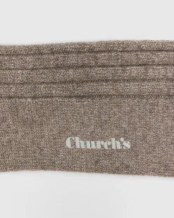 Ribbed Long Socks with Cashmere - Ribbed Long Socks with Cashmere