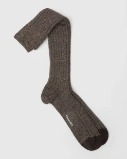 Ribbed Long Socks with Cashmere - Ribbed Long Socks with Cashmere