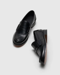 Robin - Polished Fumé Leather Loafer Brogue