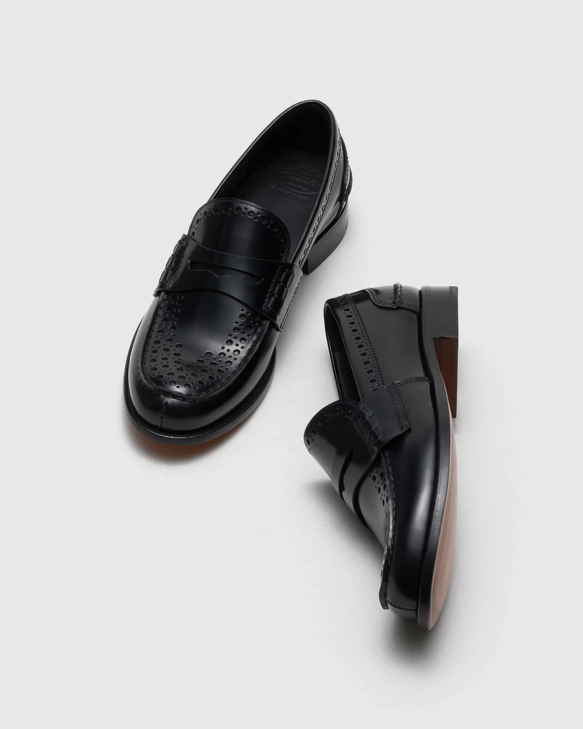 Robin - Polished Fumé Leather Loafer Brogue