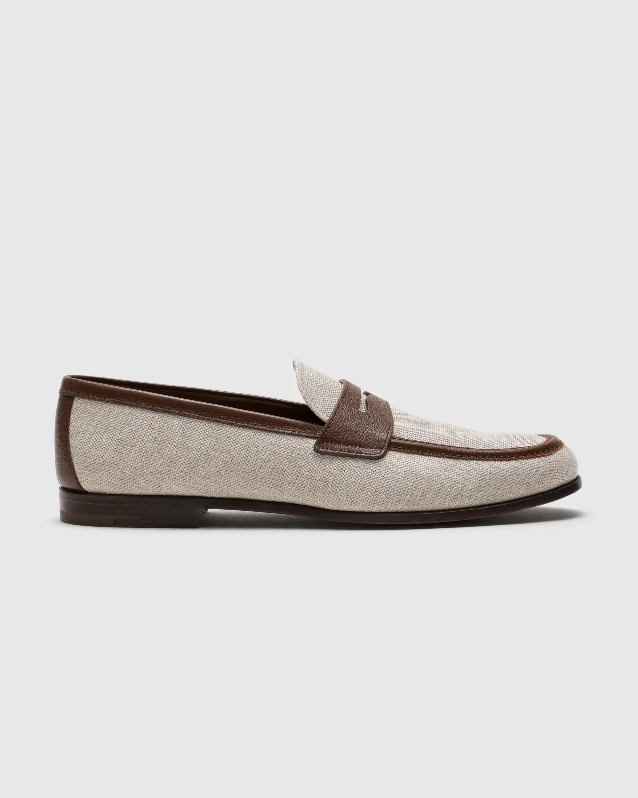 Rother - Linen and Fumé Brushed Leather Loafer