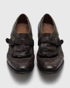 Shanghai - Calfskin and Canvas Monk Strap