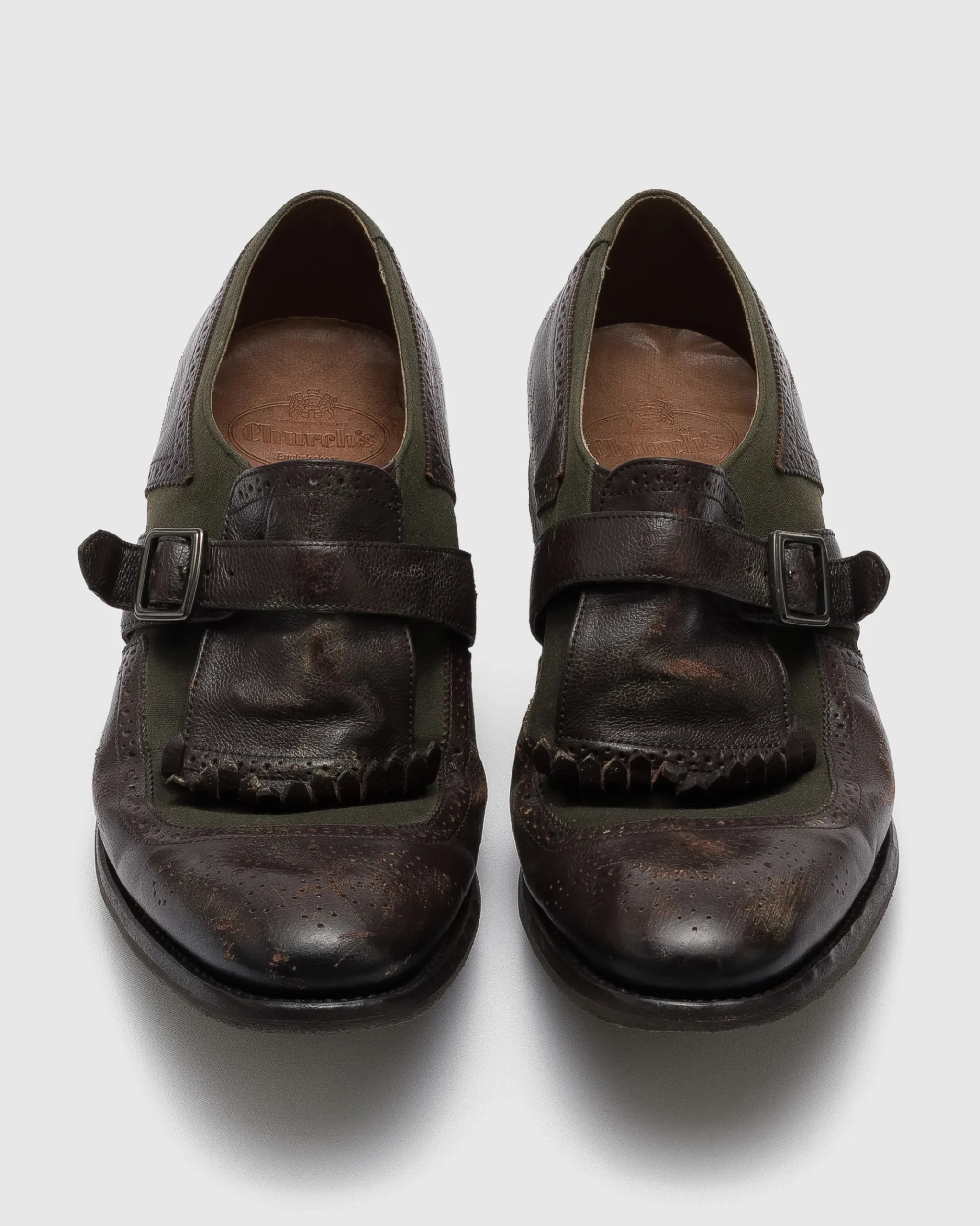 Shanghai - Calfskin and Canvas Monk Strap