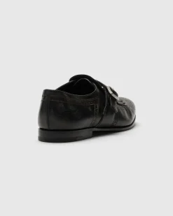 Shanghai Laser - Antiqued Calfskin Monk Strap