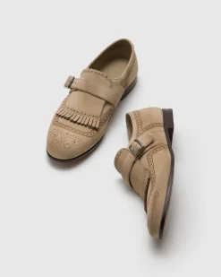 Shanghai Laser - Antiqued Suede Monk Strap