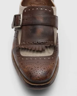 Shanghai W - Vintage Glacè and Linen Buckle Loafer