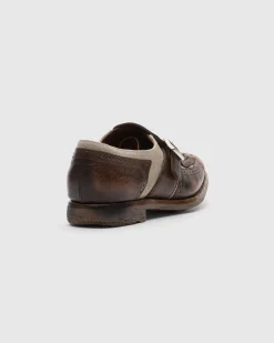 Shanghai W - Vintage Glacè and Linen Buckle Loafer