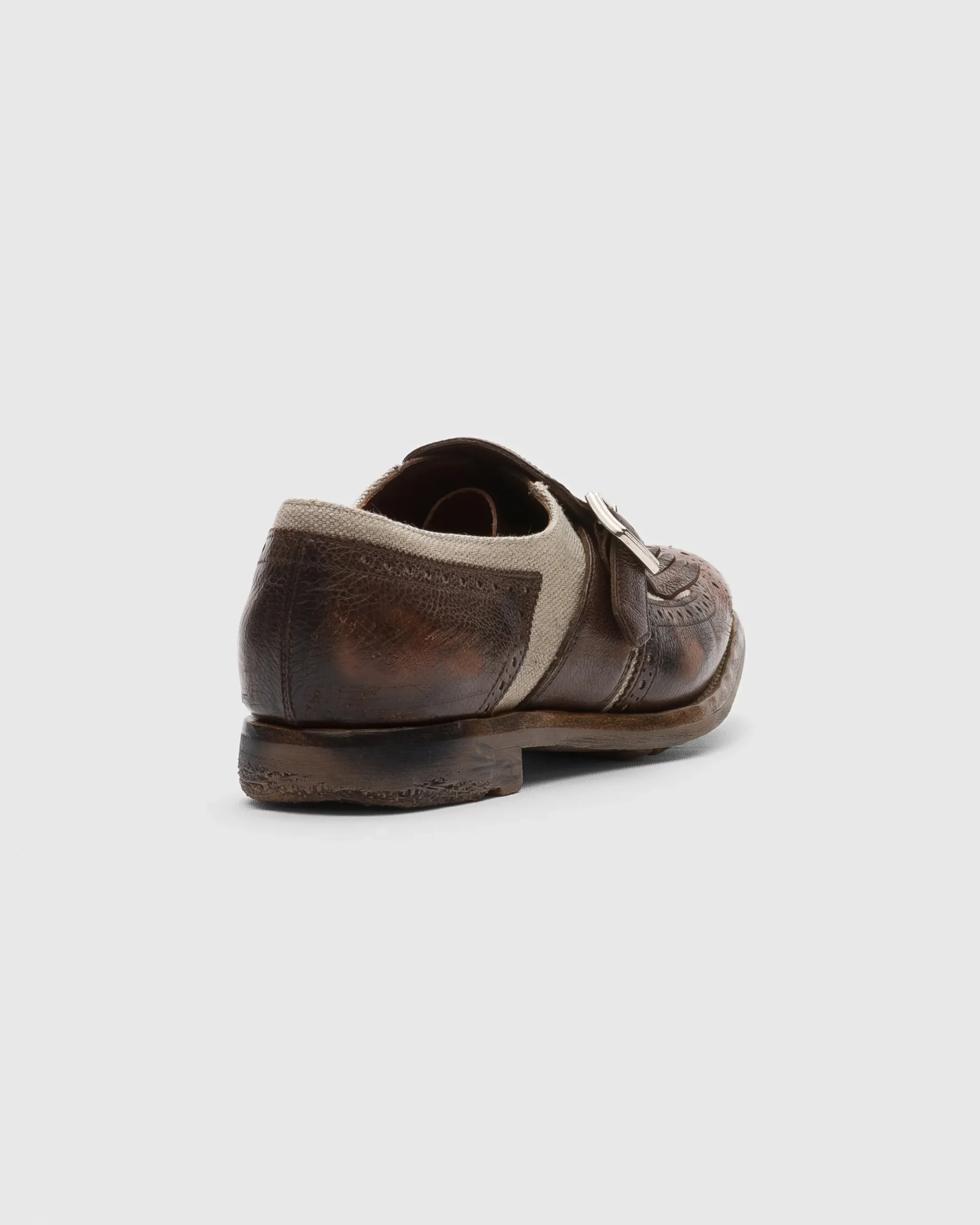 Shanghai W - Vintage Glacè and Linen Buckle Loafer