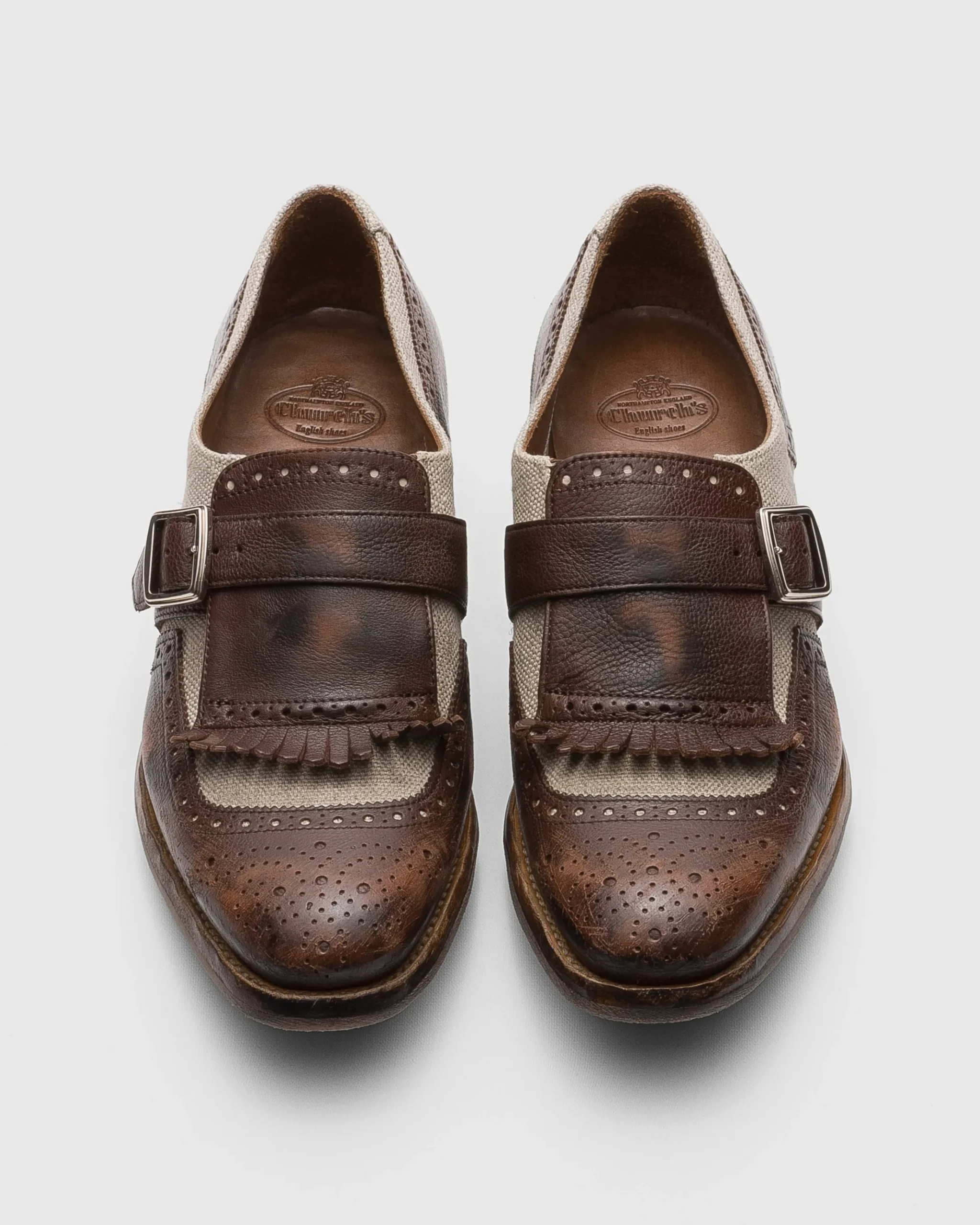 Shanghai W - Vintage Glacè and Linen Buckle Loafer