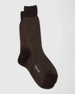 Socks with a herringbone pattern - Herringbone Wool Socks