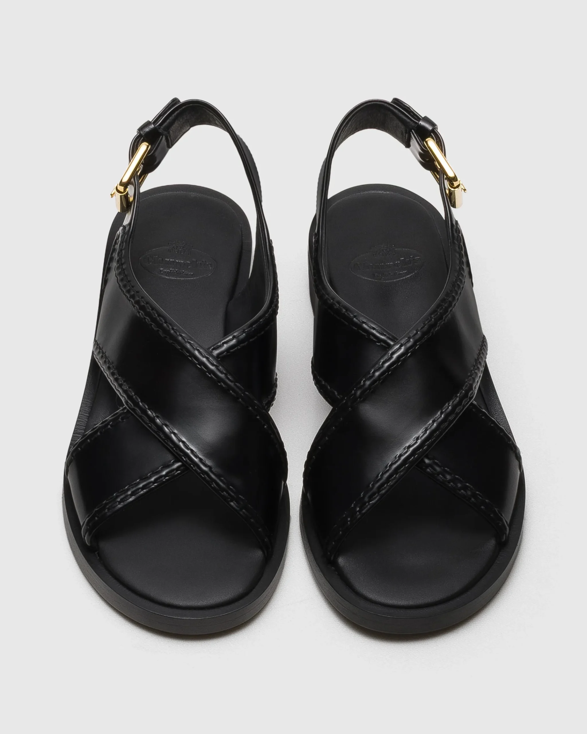 Sondra - Polished Fumé Leather Criss Cross Sandal