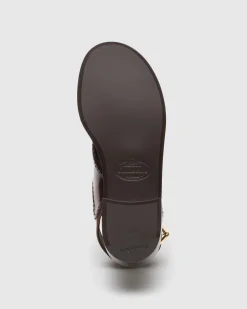 Sondra - Polished Fumé Leather Criss Cross Sandal