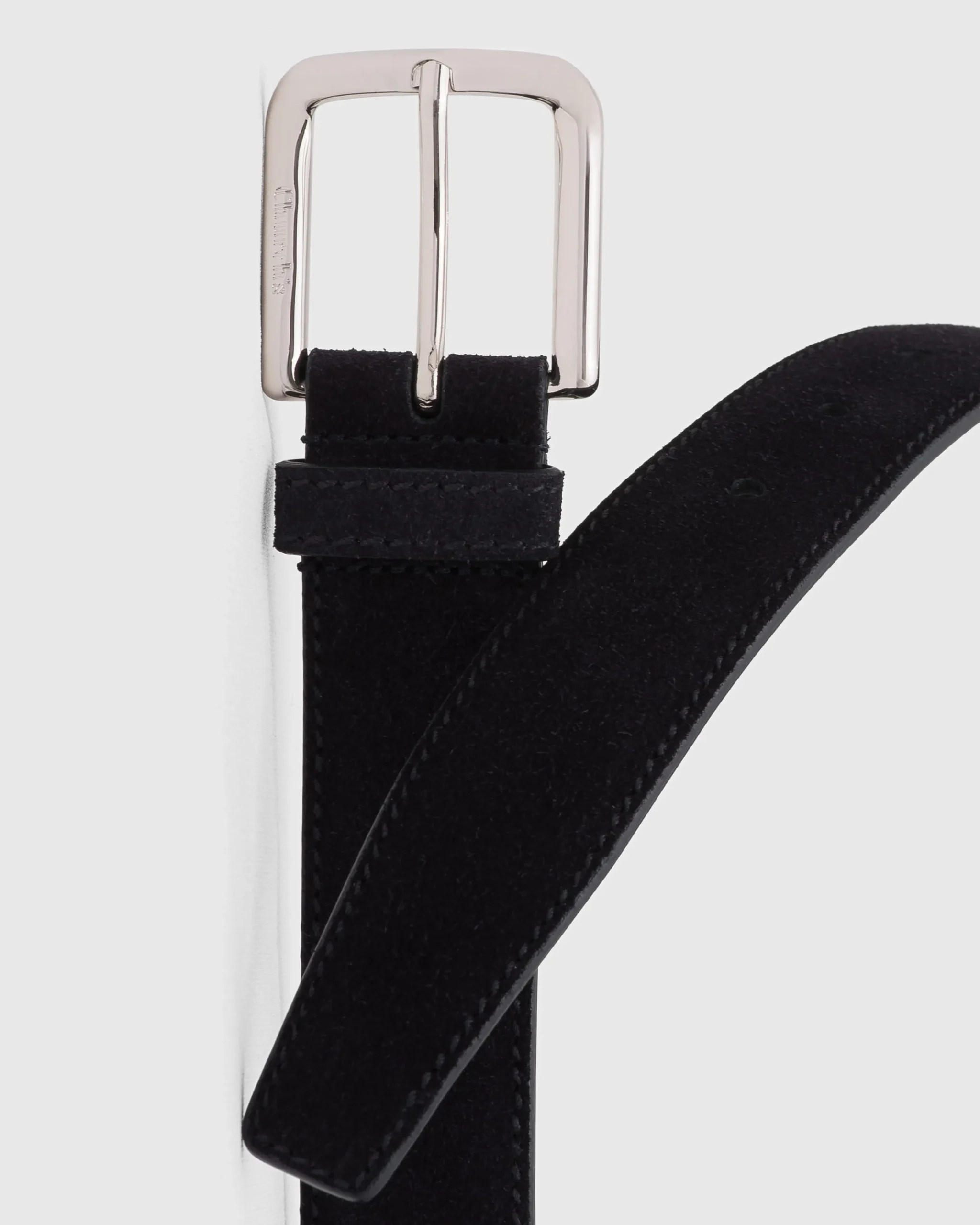 Square Buckle Belt - Castoro Suede