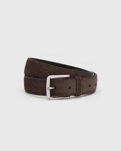 Square Buckle Belt - Castoro Suede
