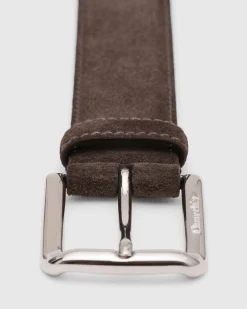 Square Buckle Belt - Castoro Suede