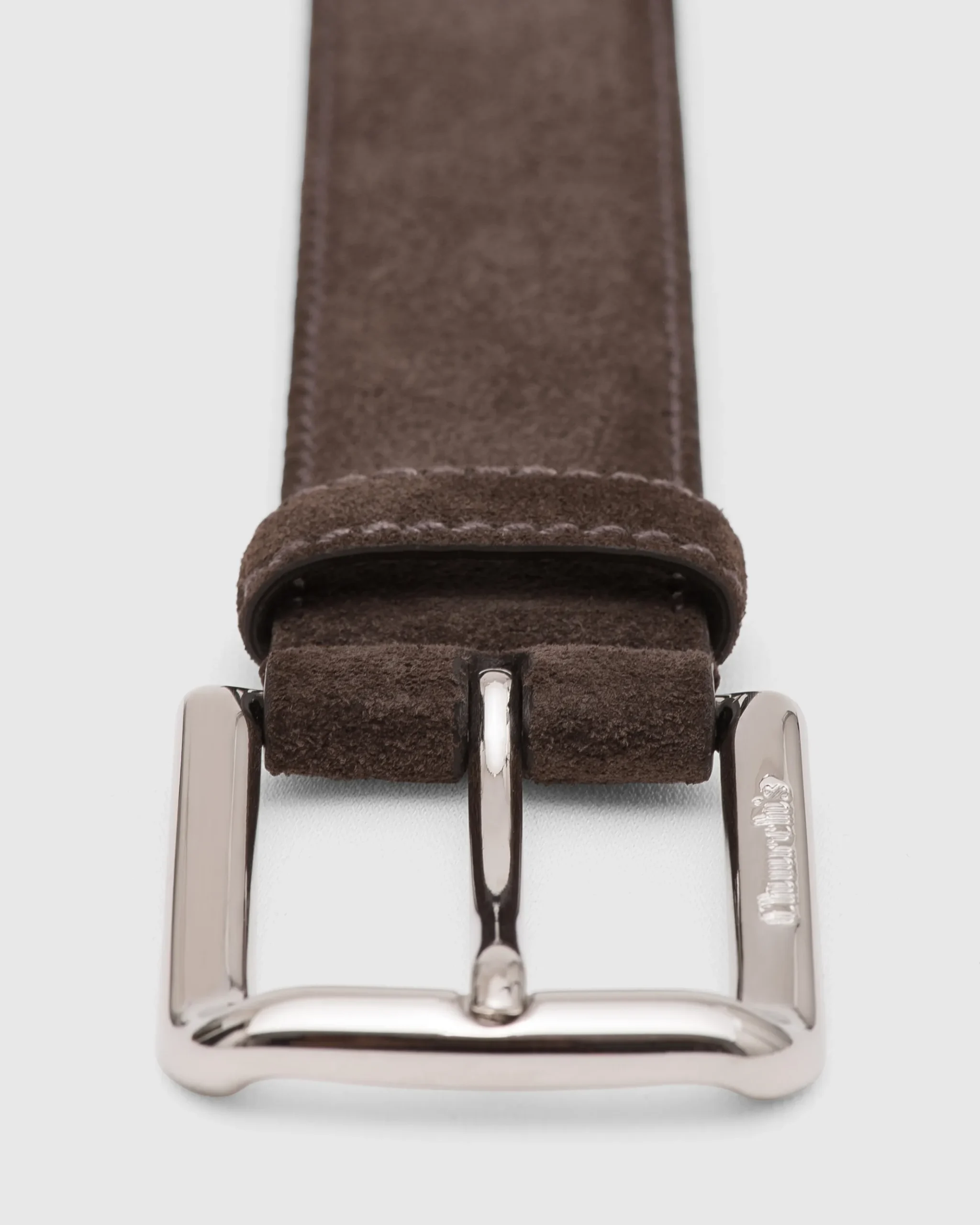 Square Buckle Belt - Castoro Suede