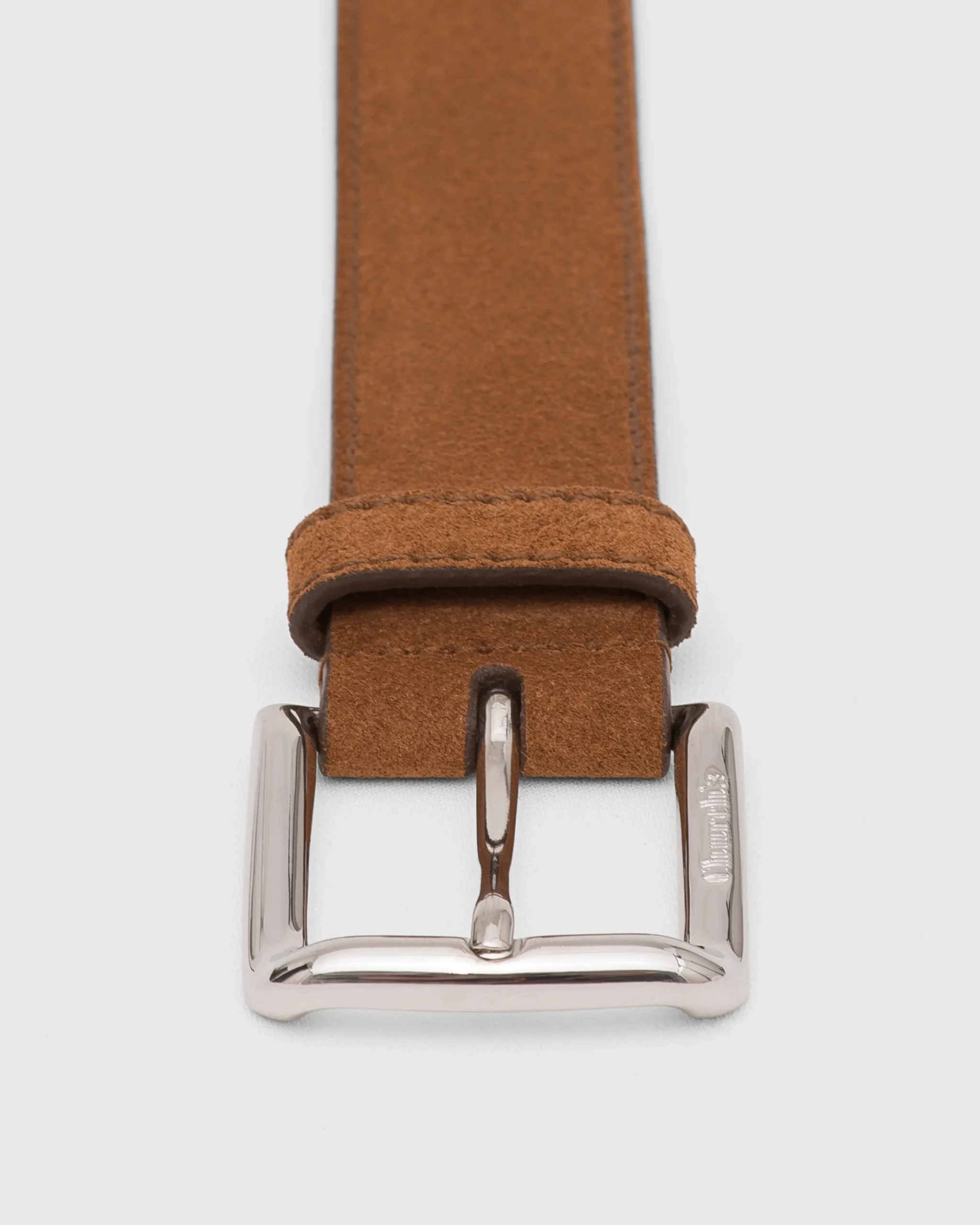 Square Buckle Belt - Castoro Suede