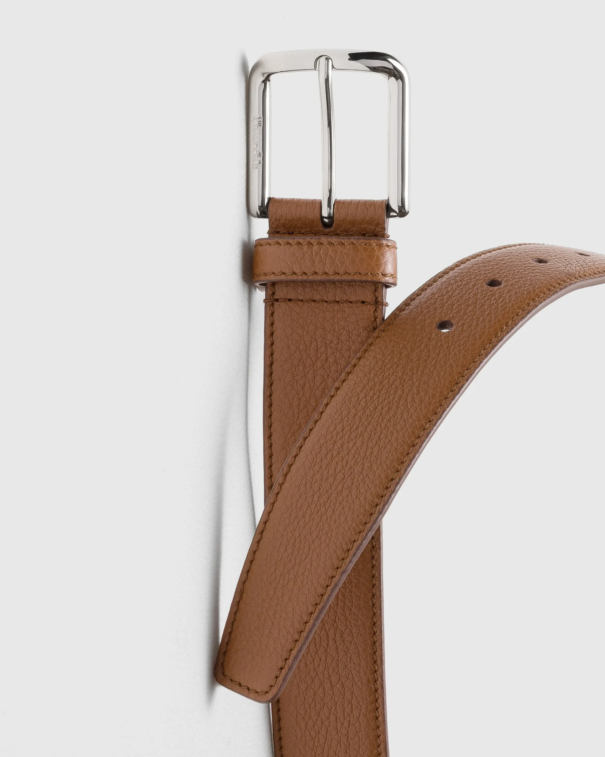 Square Buckle Belt - Deer Print Calfskin Belt
