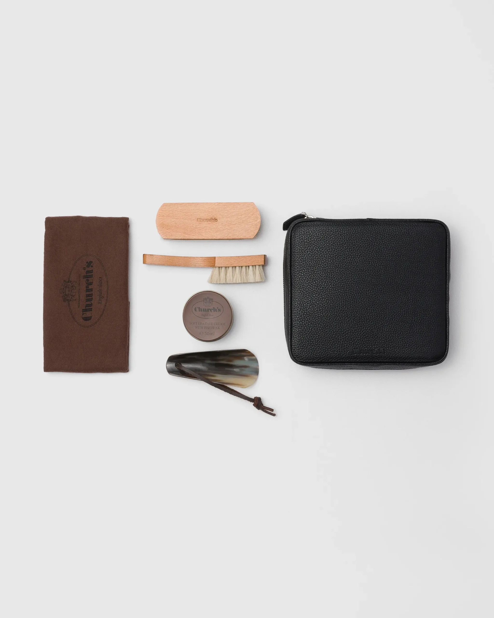 Travel Shoe Care Kit - Essential Shoe Care Cleaning Kit in Deer Print Calfskin